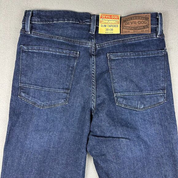 Devil‎ Dog Jeans Mens 33x30 Blue Dungarees Slim Tapered Gibbes NWT - Picture 8 of 8